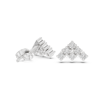 Regal Pyramid Cluster Diamond Studs