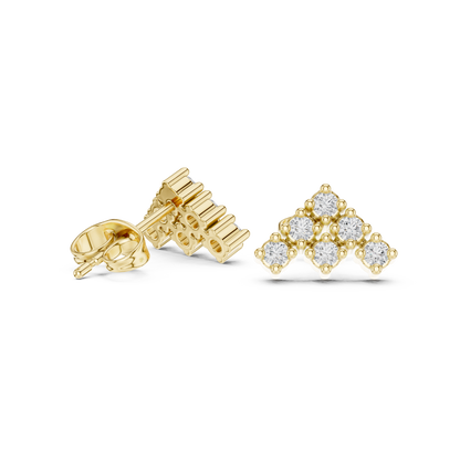 Regal Pyramid Cluster Diamond Studs