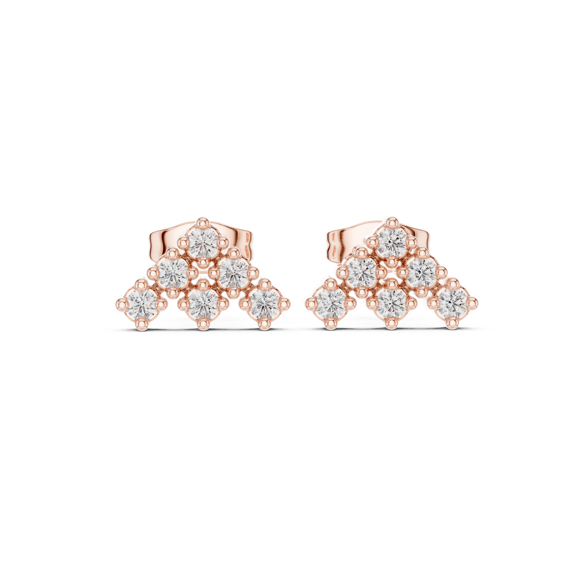 Regal Pyramid Cluster Diamond Studs