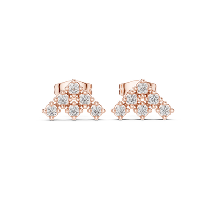 Regal Pyramid Cluster Diamond Studs