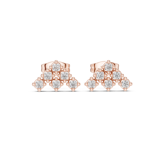 Regal Pyramid Cluster Diamond Studs