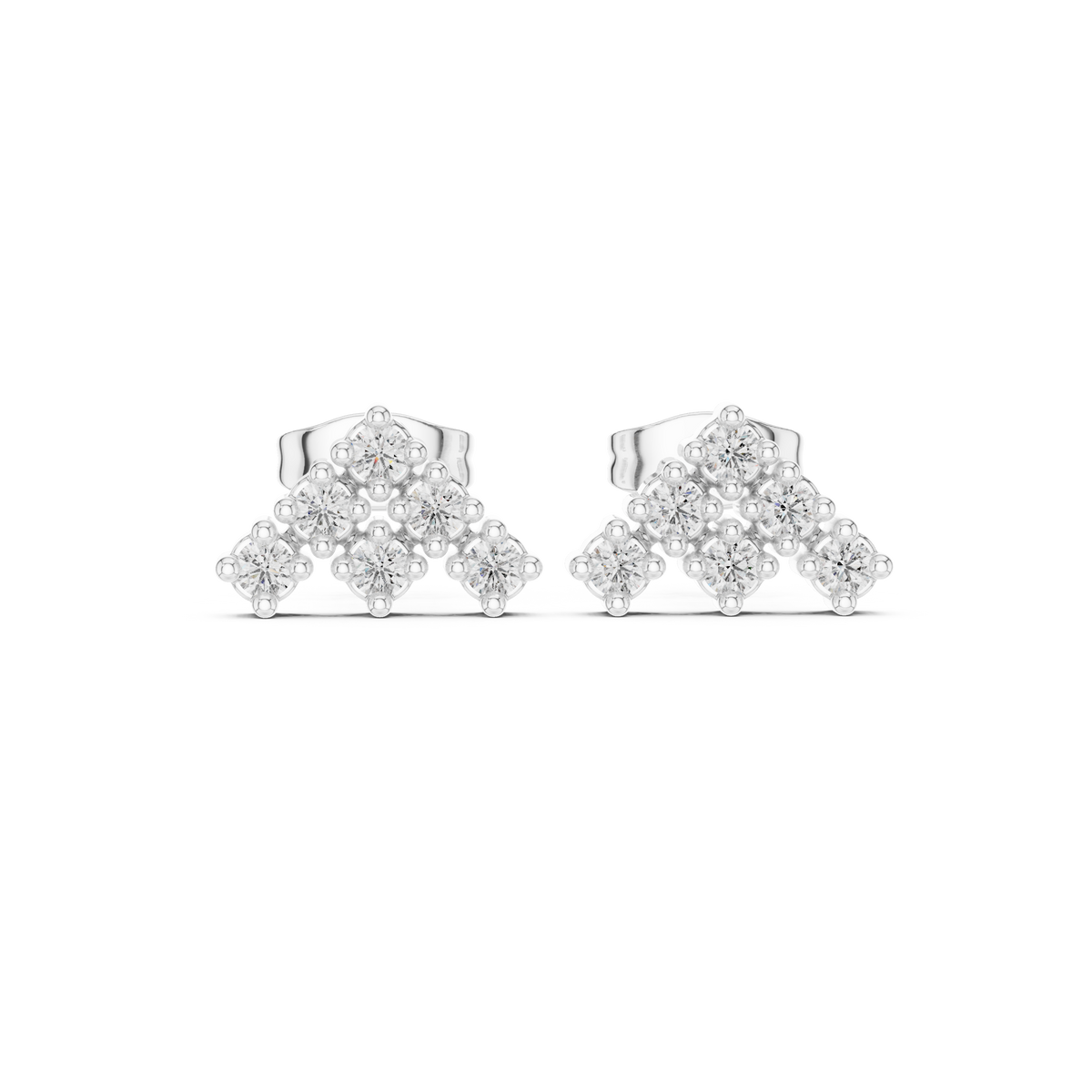 Regal Pyramid Cluster Diamond Studs