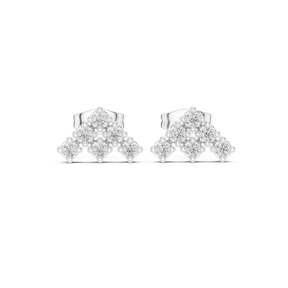Regal Pyramid Cluster Diamond Studs