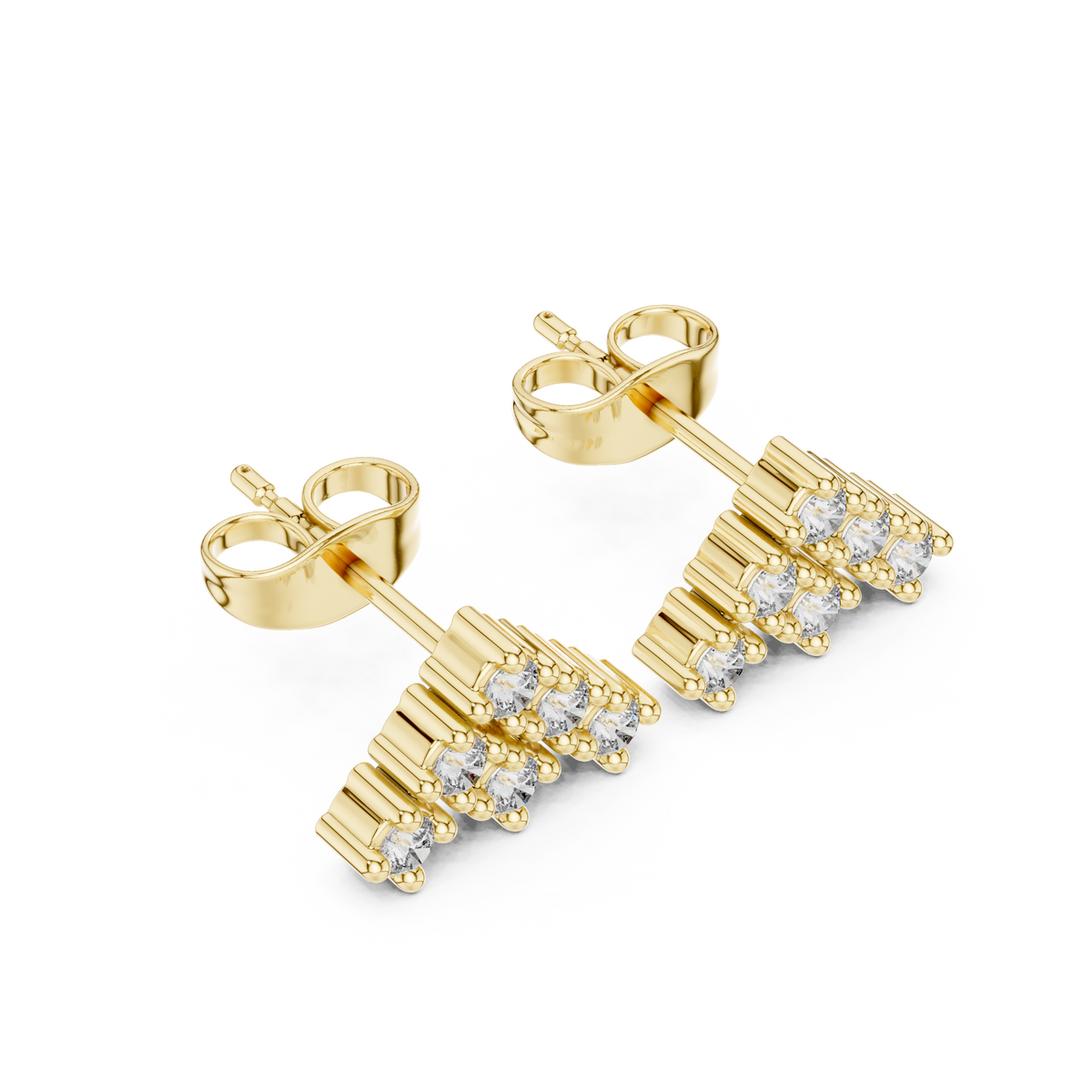 Regal Pyramid Cluster Diamond Studs