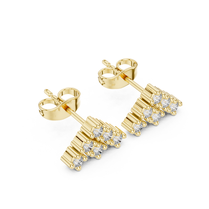 Regal Pyramid Cluster Diamond Studs