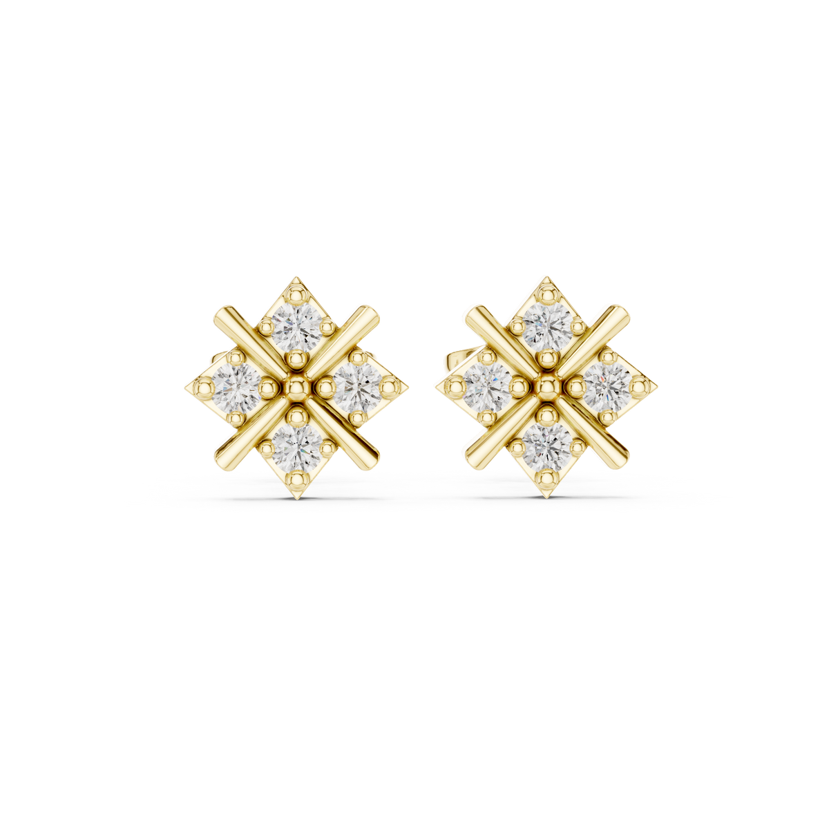 Regal Crisscross Star Diamond Studs