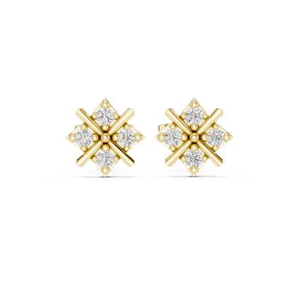 Regal Crisscross Star Diamond Studs