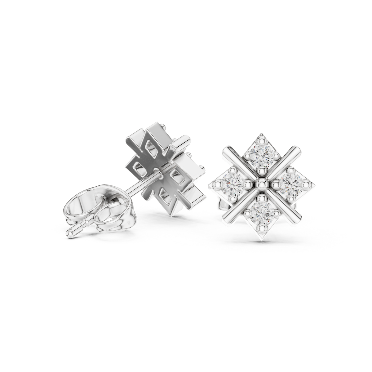 Regal Crisscross Star Diamond Studs