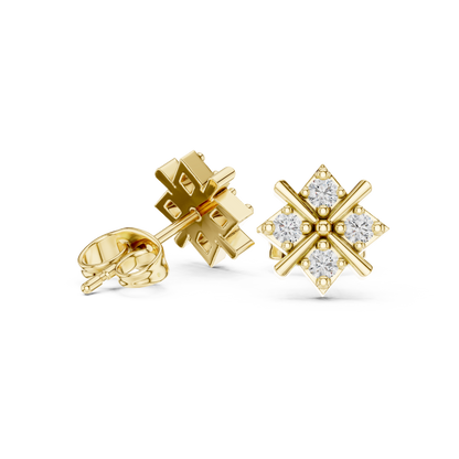 Regal Crisscross Star Diamond Studs