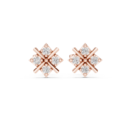 Regal Crisscross Star Diamond Studs