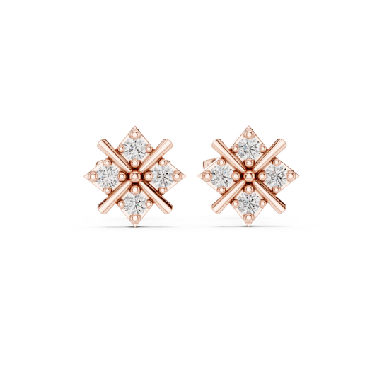 Regal Crisscross Star Diamond Studs