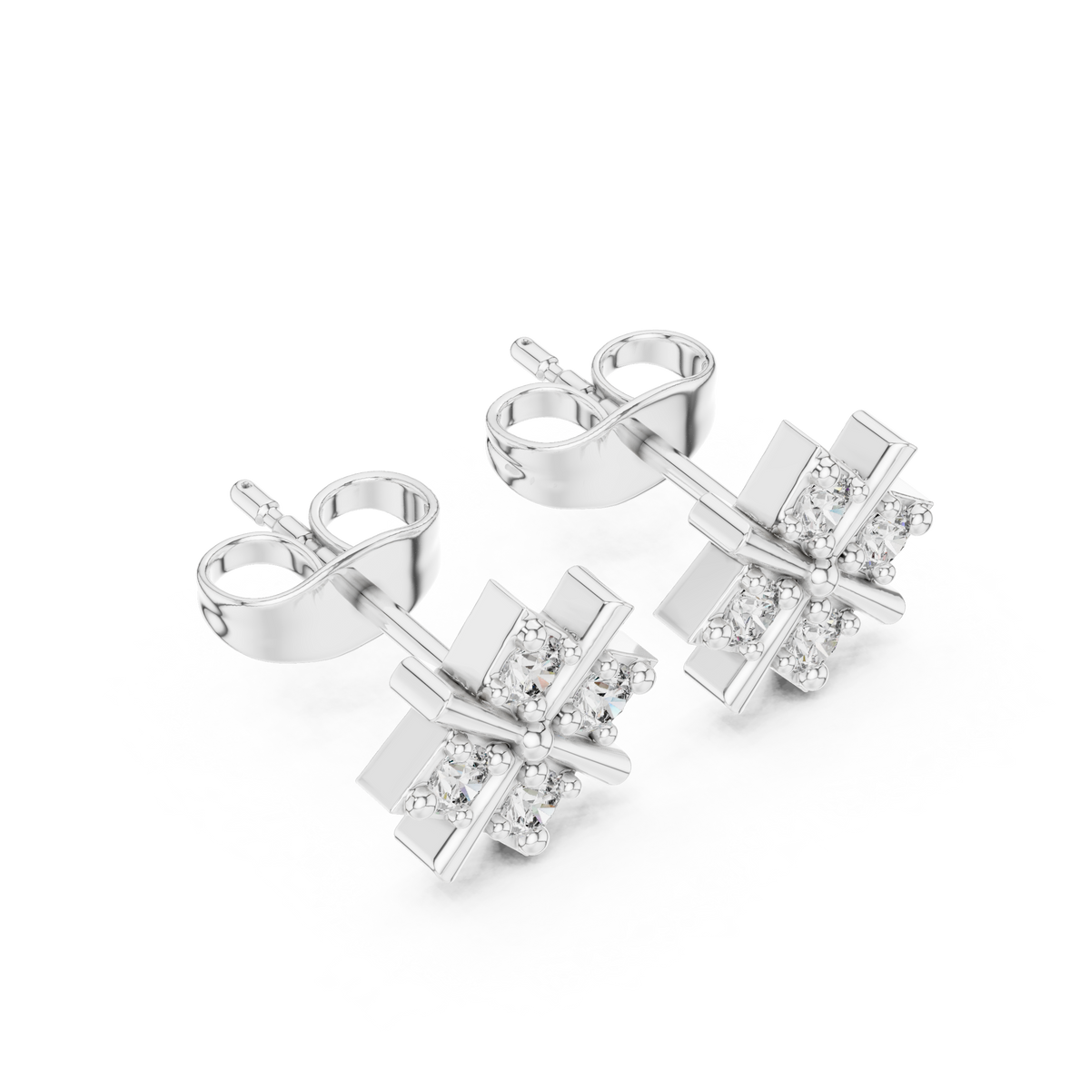 Regal Crisscross Star Diamond Studs