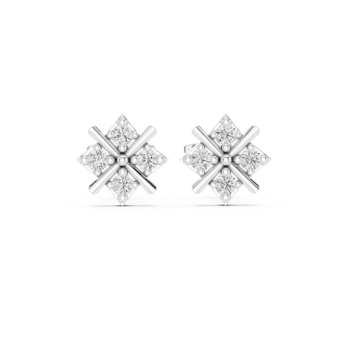 Regal Crisscross Star Diamond Studs