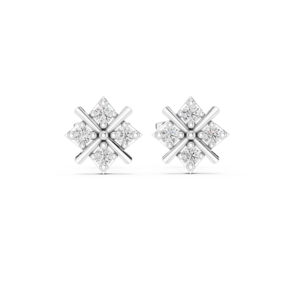 Regal Crisscross Star Diamond Studs