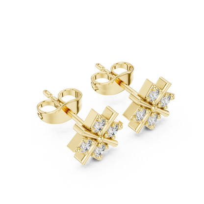 Regal Crisscross Star Diamond Studs