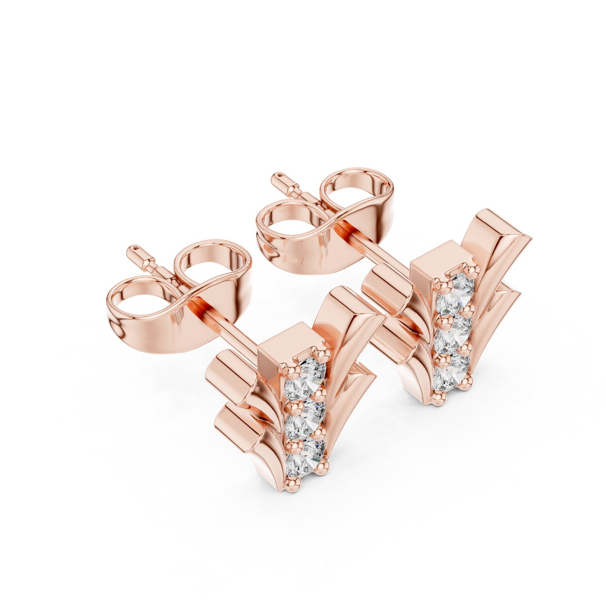 Regal Vine Frame Diamond Studs