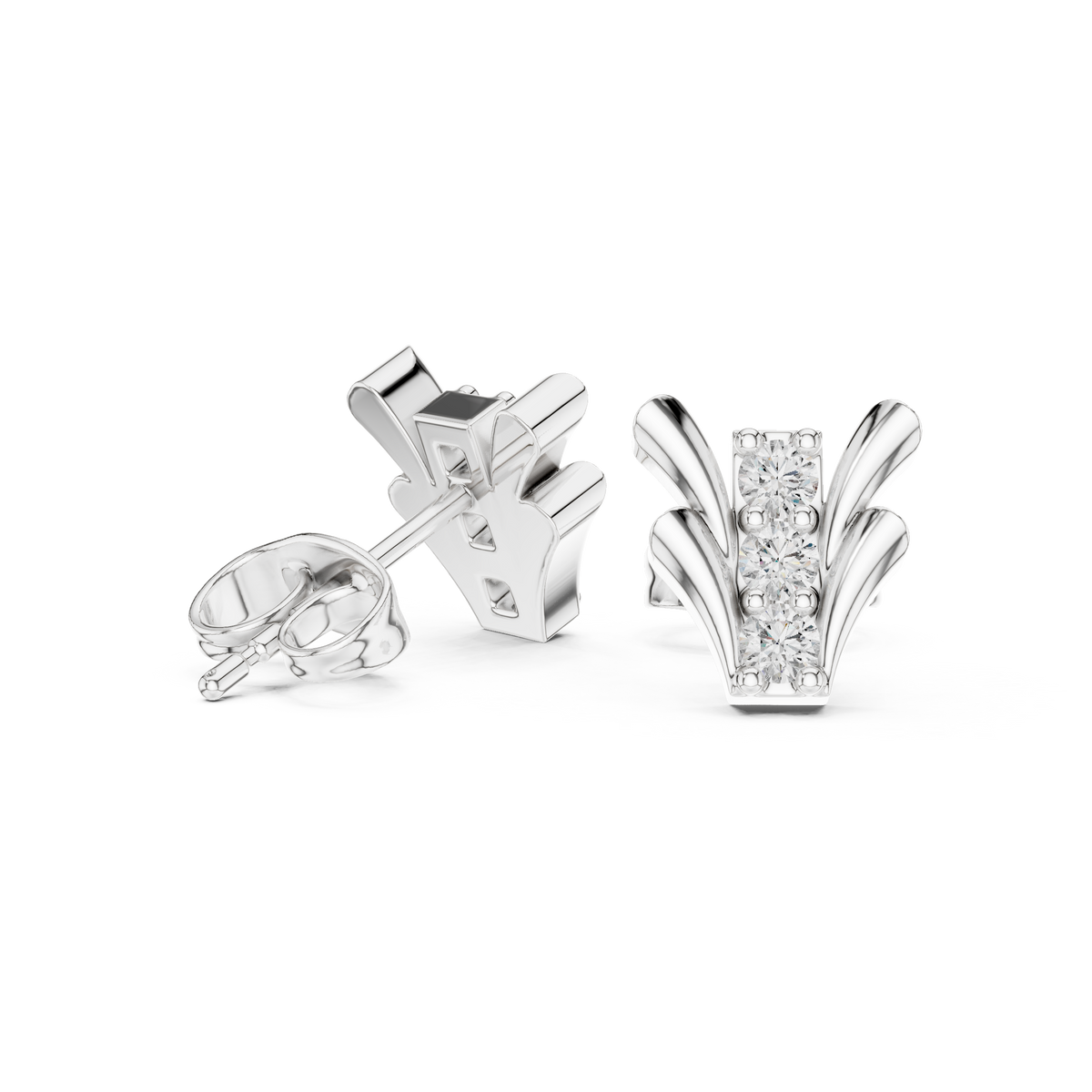 Regal Vine Frame Diamond Studs