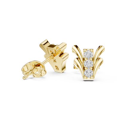 Regal Vine Frame Diamond Studs
