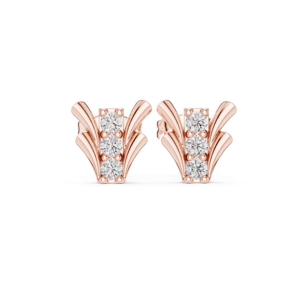 Regal Vine Frame Diamond Studs