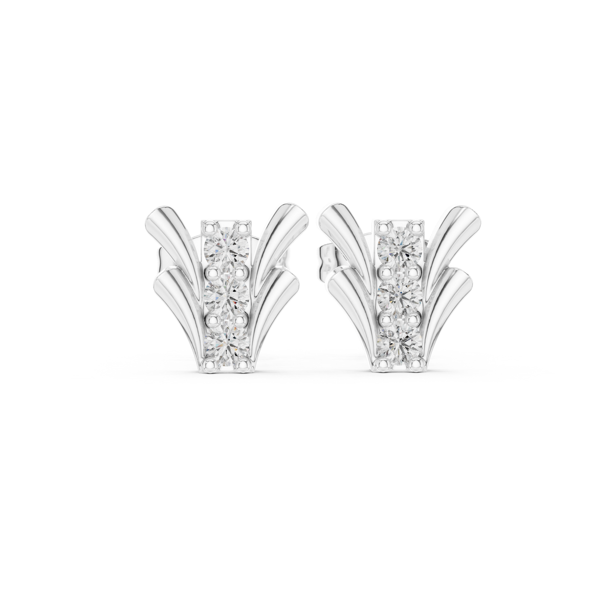 Regal Vine Frame Diamond Studs