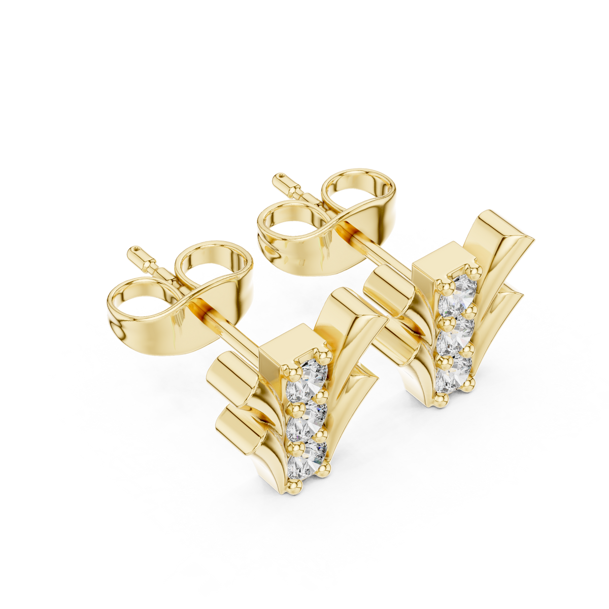 Regal Vine Frame Diamond Studs