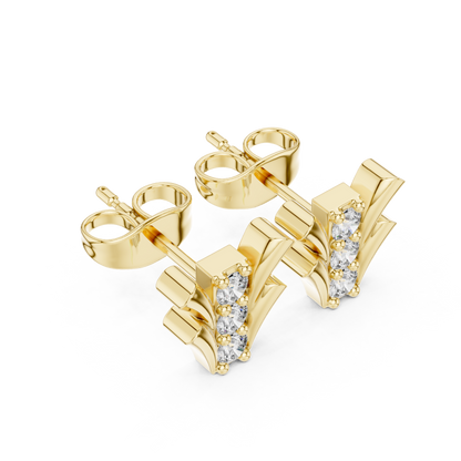 Regal Vine Frame Diamond Studs