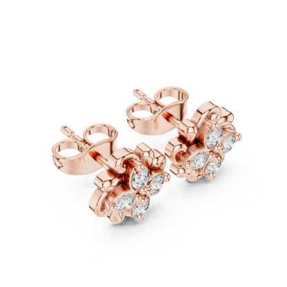 Graceful Four Bloom Diamond Studs