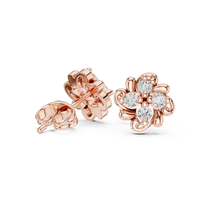 Graceful Four Bloom Diamond Studs