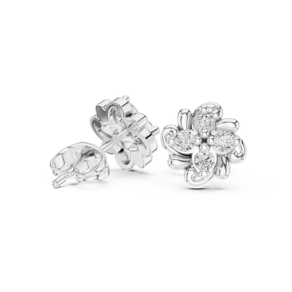 Graceful Four Bloom Diamond Studs