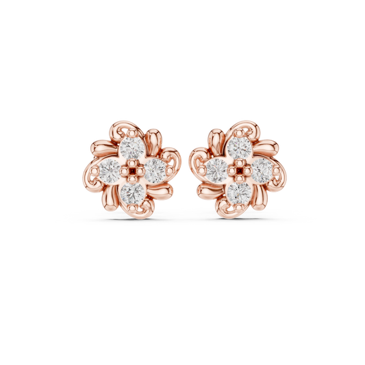 Graceful Four Bloom Diamond Studs