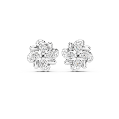 Graceful Four Bloom Diamond Studs