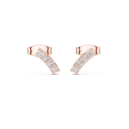 Elegant Curved Cascade Diamond Studs