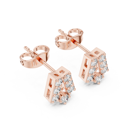 Elegant Tapered Frame Diamond Studs