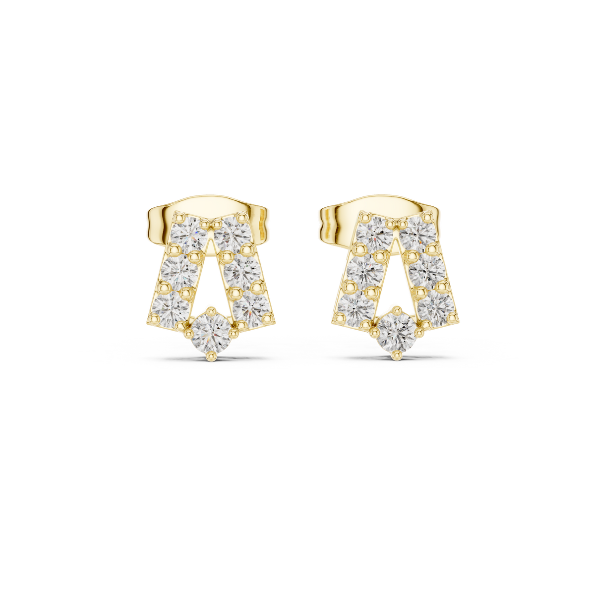Elegant Tapered Frame Diamond Studs