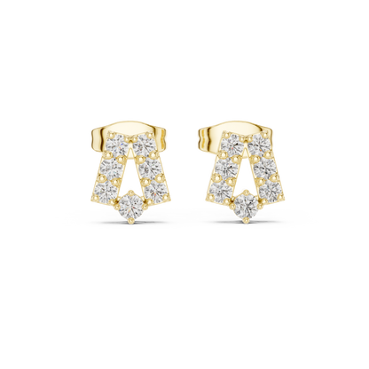 Elegant Tapered Frame Diamond Studs