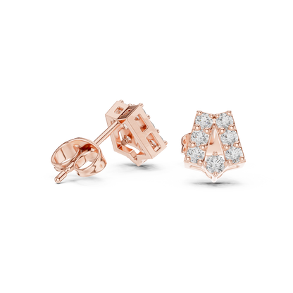 Elegant Tapered Frame Diamond Studs