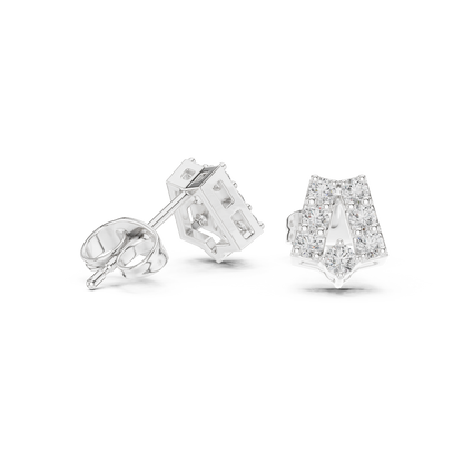 Elegant Tapered Frame Diamond Studs