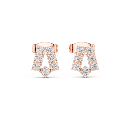 Elegant Tapered Frame Diamond Studs