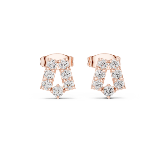 Elegant Tapered Frame Diamond Studs