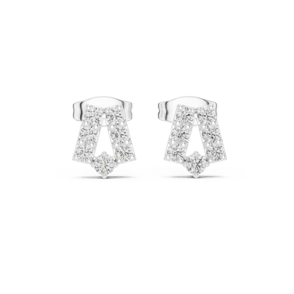 Elegant Tapered Frame Diamond Studs