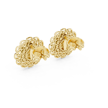 Ornate Filigree Bloom Diamond Studs
