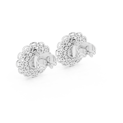 Ornate Filigree Bloom Diamond Studs