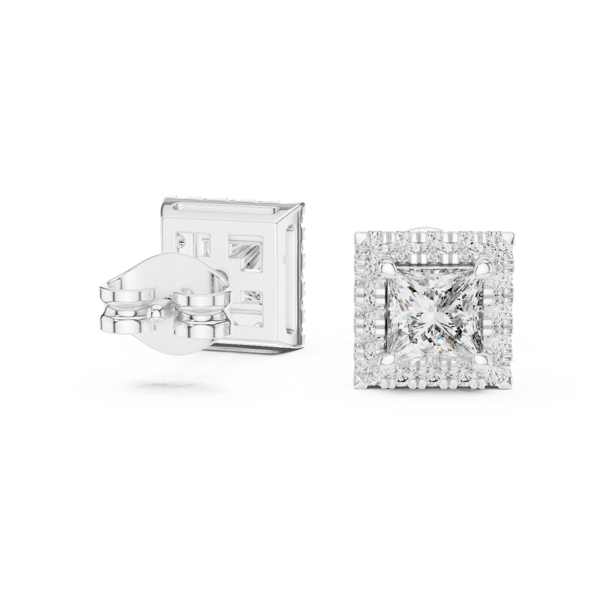 Cavelle Princess Diamond Framed Studs