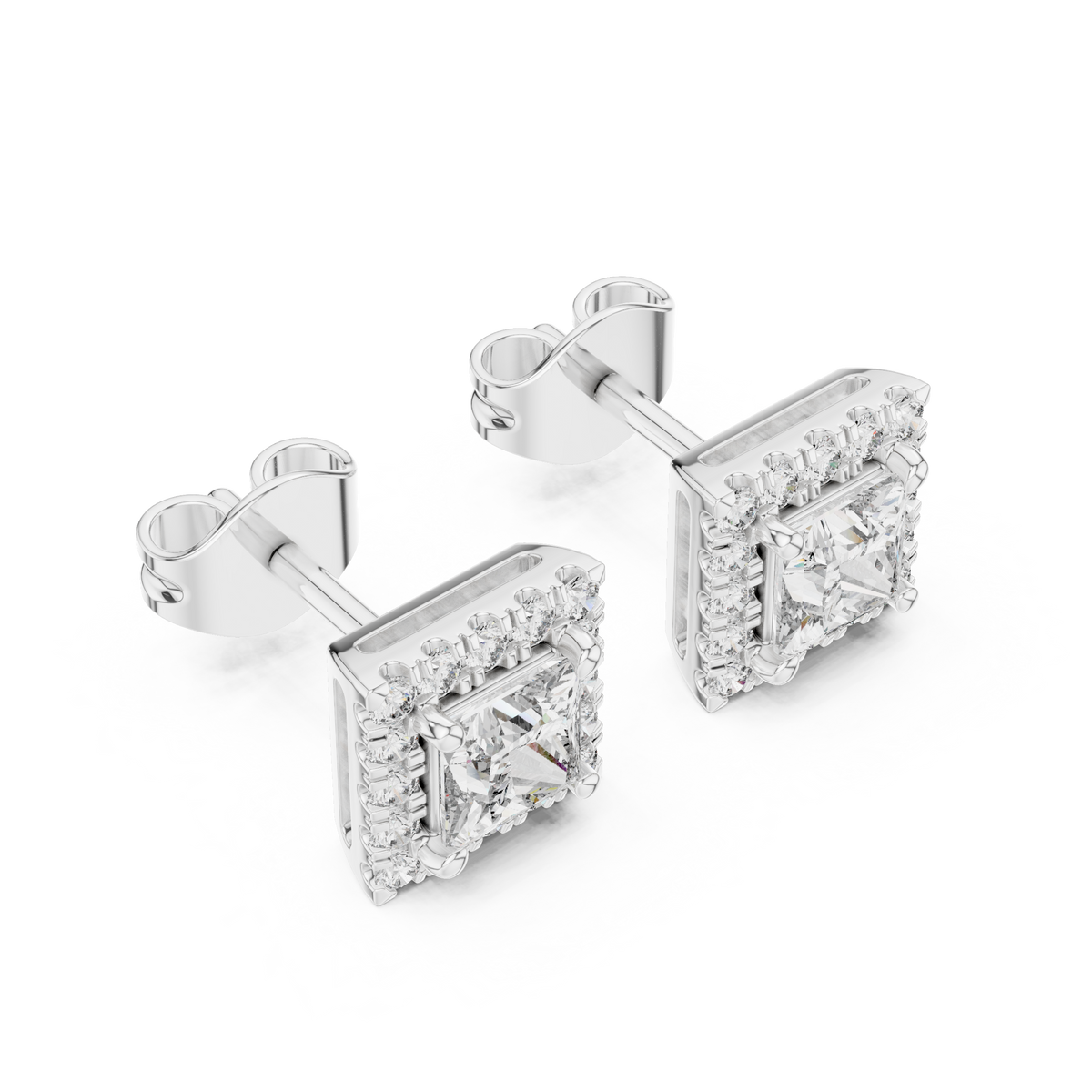 Cavelle Princess Diamond Framed Studs