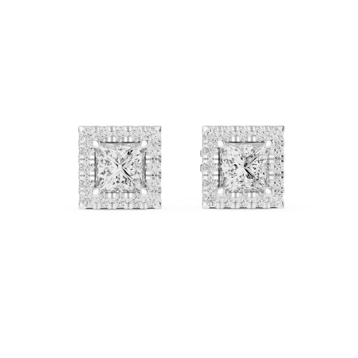 Cavelle Princess Diamond Framed Studs