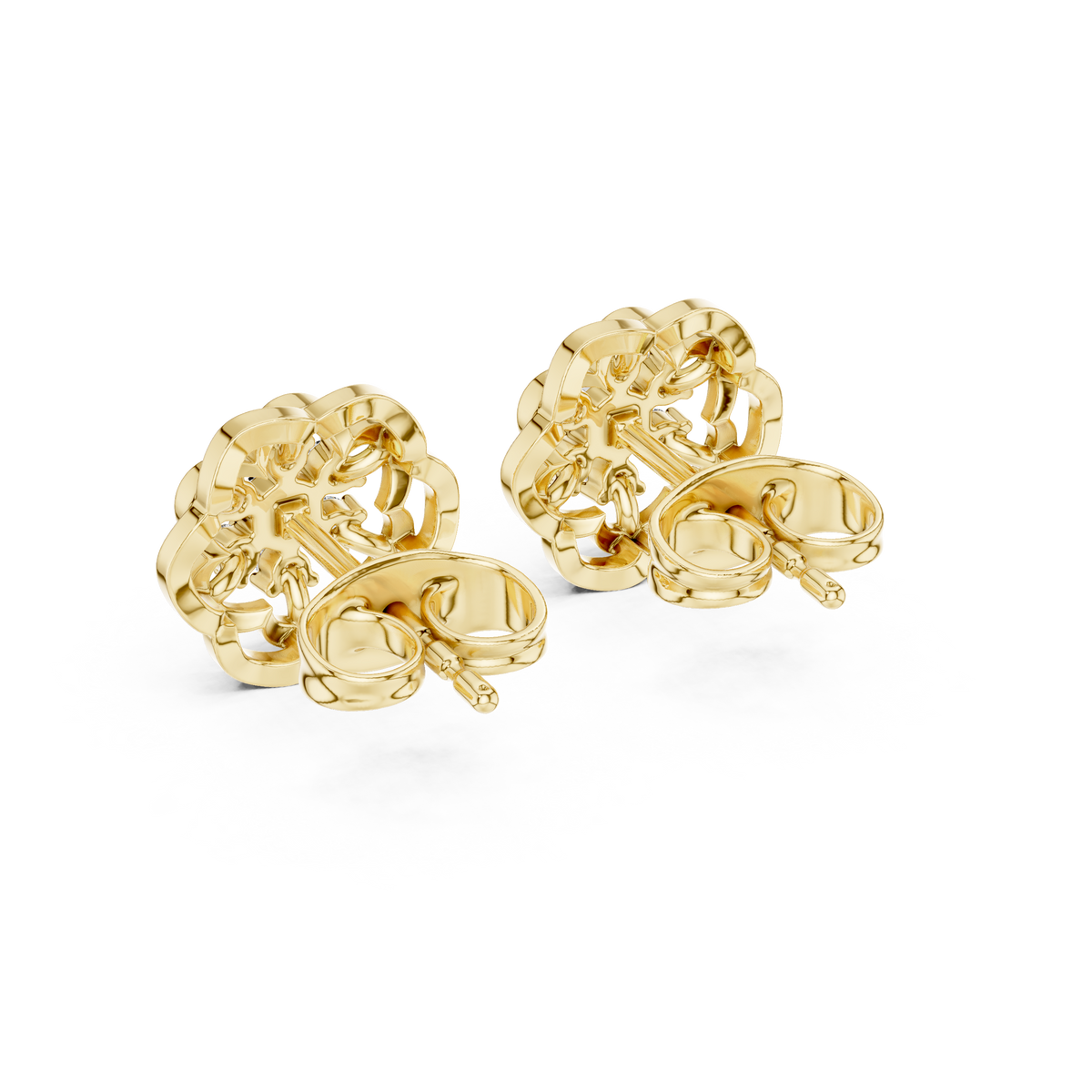 Regal Layered Blossom Diamond Studs