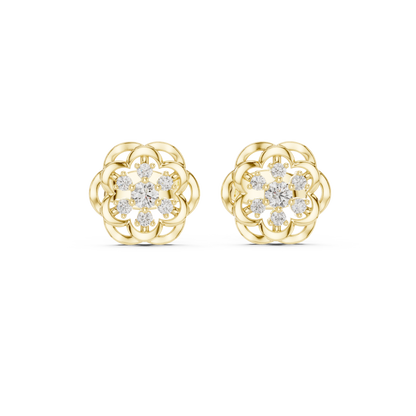 Regal Layered Blossom Diamond Studs