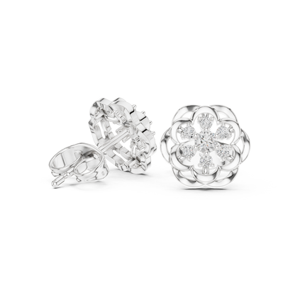 Regal Layered Blossom Diamond Studs