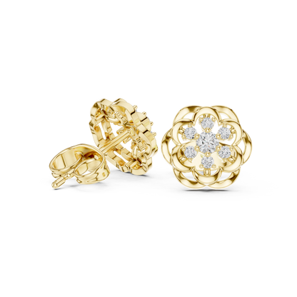 Regal Layered Blossom Diamond Studs
