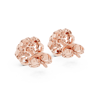 Regal Layered Blossom Diamond Studs